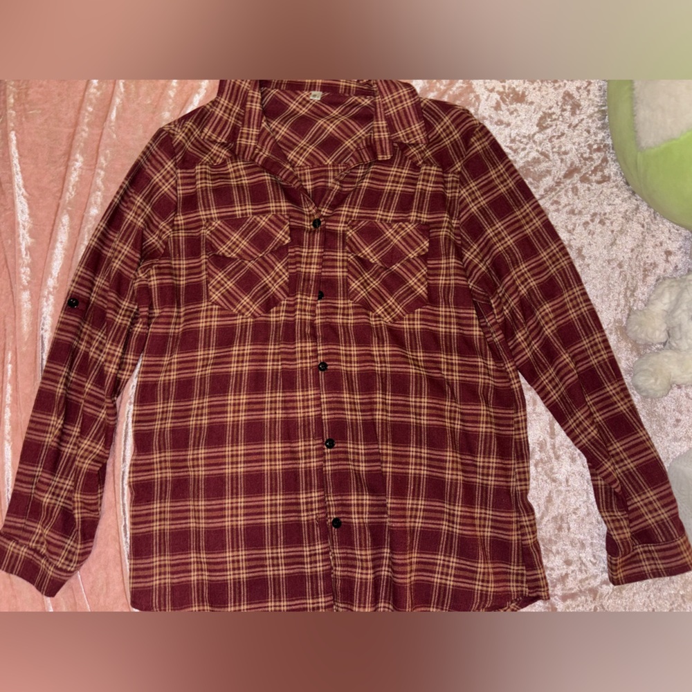 Cute red & cream colored flannel